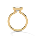Load image into Gallery viewer, 1.0CT Round Diamond Moissanite Bezel Engagement Ring