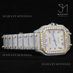 Load image into Gallery viewer, Square Dial Moissanite Watch With Roman Dial With Fully Ice Out Band