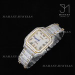 Load image into Gallery viewer, Square Dial Moissanite Watch With Roman Dial With Fully Ice Out Band