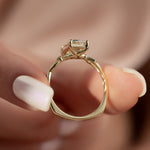 Load image into Gallery viewer, 1.50 CT Emerald Cut Nature Inspired Moissanite Diamond Engagement Ring