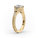 Load image into Gallery viewer, 2.0CT Round Cut Milgrain Vintage Moissanite Diamond Engagement Ring