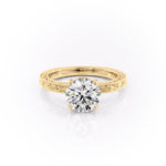 Load image into Gallery viewer, 1.50 CT Round Cut Vintage Moissanite Diamond Engagement Ring