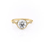 Load image into Gallery viewer, 2.0CT Round Cut Bezel Vintage Moissanite Diamond Engagement Ring