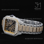 Load image into Gallery viewer, Fully VVS Moissanite Studded Two Tone Skeleton Diamond Watch