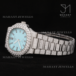 Load image into Gallery viewer, Fully Iced Out Sky Blue Dial Watch