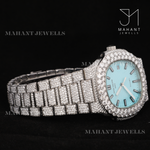 Load image into Gallery viewer, Fully Iced Out Sky Blue Dial Watch