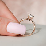 Load image into Gallery viewer, 2.50 CT Elongated Cushion Cut Moissanite Hidden Halo Engagement Ring