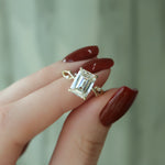 Load image into Gallery viewer, Emerald Cut Moissanite Ring