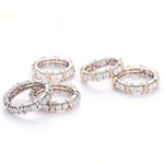 Load image into Gallery viewer, Lab Grown Diamond Set X Ring Eternity Band Sixteen Stone Two Tone Full Eternity Wedding Band