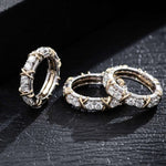 Load image into Gallery viewer, Lab Grown Diamond Set X Ring Eternity Band Sixteen Stone Two Tone Full Eternity Wedding Band