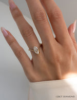 Load image into Gallery viewer, 2.0CT Marquise Cut Moissanite Unique Engagement Ring