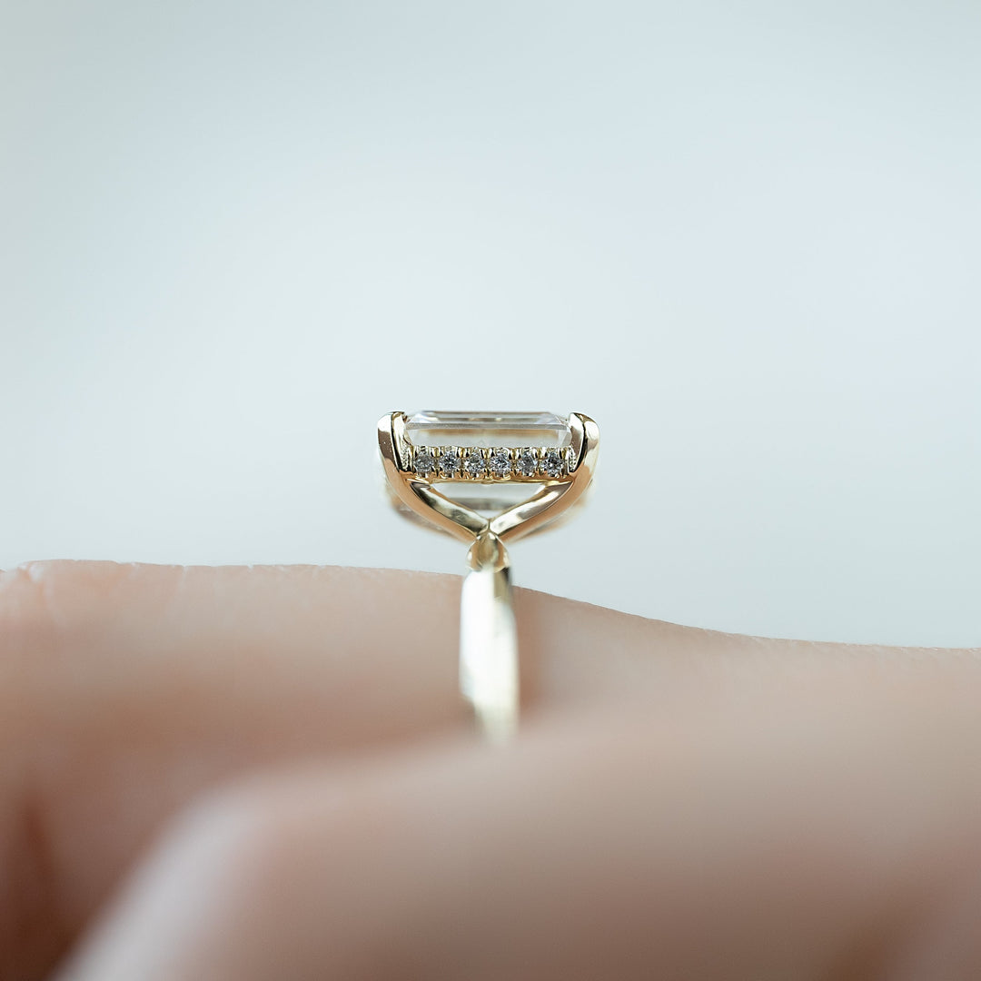 Emerald Cut Moissanite Ring