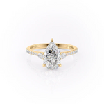 Load image into Gallery viewer, Pear Three Stone Ring