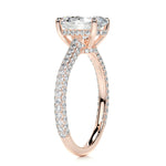 Load image into Gallery viewer, 3 CT Oval Cut unique Hidden Halo Moissanite Engagement Ring