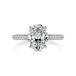 Load image into Gallery viewer, 3 CT Oval Cut unique Hidden Halo Moissanite Engagement Ring