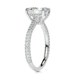 Load image into Gallery viewer, 3 CT Oval Cut unique Hidden Halo Moissanite Engagement Ring