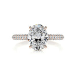 Load image into Gallery viewer, 3 CT Oval Cut unique Hidden Halo Moissanite Engagement Ring