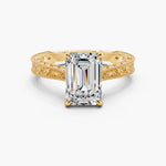 Load image into Gallery viewer, 3.50 CT Emerald Cut Vintage Moissanite Diamond Engagement Ring