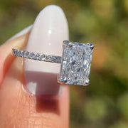 2.5 CT Radiant Cut Moissanite Unique Engagement Ring