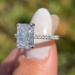 Load image into Gallery viewer, 2.5 CT Radiant Cut Moissanite Unique Engagement Ring
