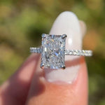 Load image into Gallery viewer, 2.5 CT Radiant Cut Moissanite Unique Engagement Ring