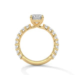 Load image into Gallery viewer, 1.50 CT Emerald Cut  Pave Moissanite Diamond Engagement Ring