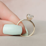 Load image into Gallery viewer, 2 Elongated Cushion Cut Moissanite Hidden Halo Engagement Ring