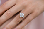 Load image into Gallery viewer, 2.0 CT Elongated Cushion Three Stone Moissanite Diamond Engagement Ring