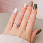 Load image into Gallery viewer, 2.50 CT Elongated Cushion Cut Hidden Halo Moissanite Engagement Ring