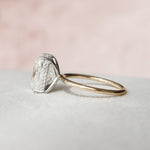 Load image into Gallery viewer, 2 Elongated Cushion Cut Moissanite Hidden Halo Engagement Ring