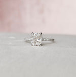 Load image into Gallery viewer, 2.50 CT Elongated Cushion Cut Hidden Halo Moissanite Engagement Ring