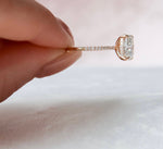 Load image into Gallery viewer, 2.50 CT Elongated Cushion Cut Hidden Halo Moissanite Engagement Ring