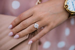 Load image into Gallery viewer, 2.0 CT Elongated Cushion Three Stone Moissanite Diamond Engagement Ring