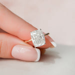 Load image into Gallery viewer, 3 CT Elongated Cushion Cut Moissanite Hidden Halo Engagement Ring In 18K Solid Two Tone Gold Ring