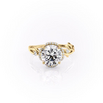 Load image into Gallery viewer, 2.0CT Round Diamond Lab Grown Halo Nature Inspired Engagement Ring