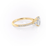 Load image into Gallery viewer, 1.0CT Cushion Diamond Moissanite Three Stone Pave Engagement Ring