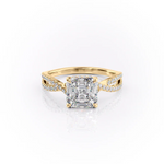 Load image into Gallery viewer, 1.50 CT Asscher Cut Infinity Moissanite Diamond Engagement Ring
