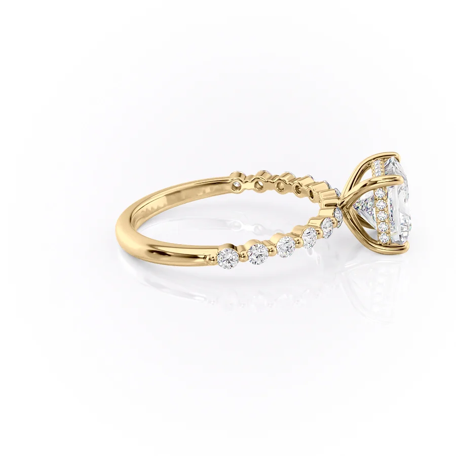 1.50 CT Princess Cut Solitaire Moissanite Diamond Pave Engagement Ring