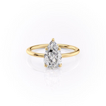 Load image into Gallery viewer, 1.50 CT Pear Cut Solitaire Moissanite Diamond Engagement Ring