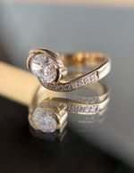 Load image into Gallery viewer, 2.0CT Oval Cut Moissanite Unique Pave Diamond Engagement Ring