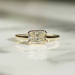 Load image into Gallery viewer, 1.0CT Half Bezel Set Radiant Cut Lab Grown Diamond Solitaire Engagement Ring