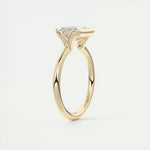 Load image into Gallery viewer, 3 CT Emerald Flush Stacking Half Bezel Solitaire Moissanite Engagement Ring