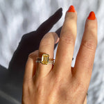 Load image into Gallery viewer, 2 CT Emerald Flush Stacking Half Bezel Solitaire Moissanite Engagement Ring