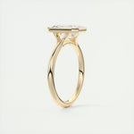 Load image into Gallery viewer, 3.50 CT Split Shank Emerald Bezel Set Solitaire Engagement Ring