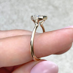 Load image into Gallery viewer, 3 CT Emerald Flush Stacking Half Bezel Solitaire Moissanite Engagement Ring