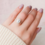 Load image into Gallery viewer, 3.50 CT Emerald Cut Moissanite Diamond Solitaire Engagement Ring