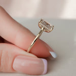 Load image into Gallery viewer, 2.50 CT Emerald Cut Moissanite Hidden Halo Engagement Ring