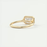 Load image into Gallery viewer, 2 CT East West Emerald Bezel Solitaire Moissanite Engagement Ring