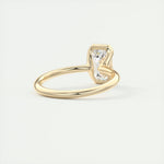 Load image into Gallery viewer, 2 CT Emerald Flush Stacking Half Bezel Solitaire Moissanite Engagement Ring