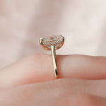 Load image into Gallery viewer, 2.50 CT Emerald Cut Moissanite Hidden Halo Engagement Ring